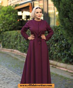 Süs düğmeli elbise