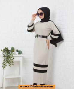 Balon kol triko elbise