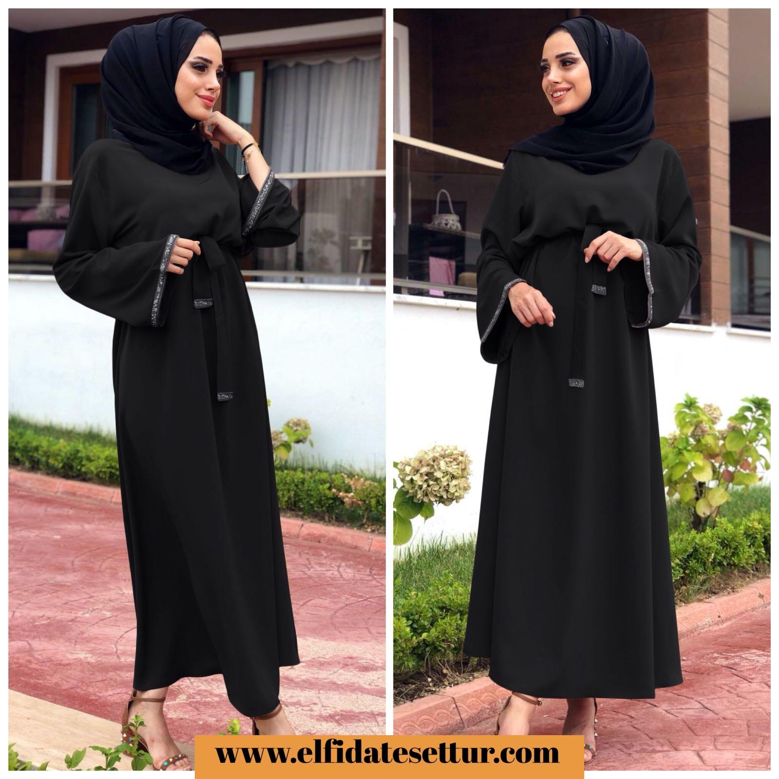 Kristal krep elbise - Görsel 2