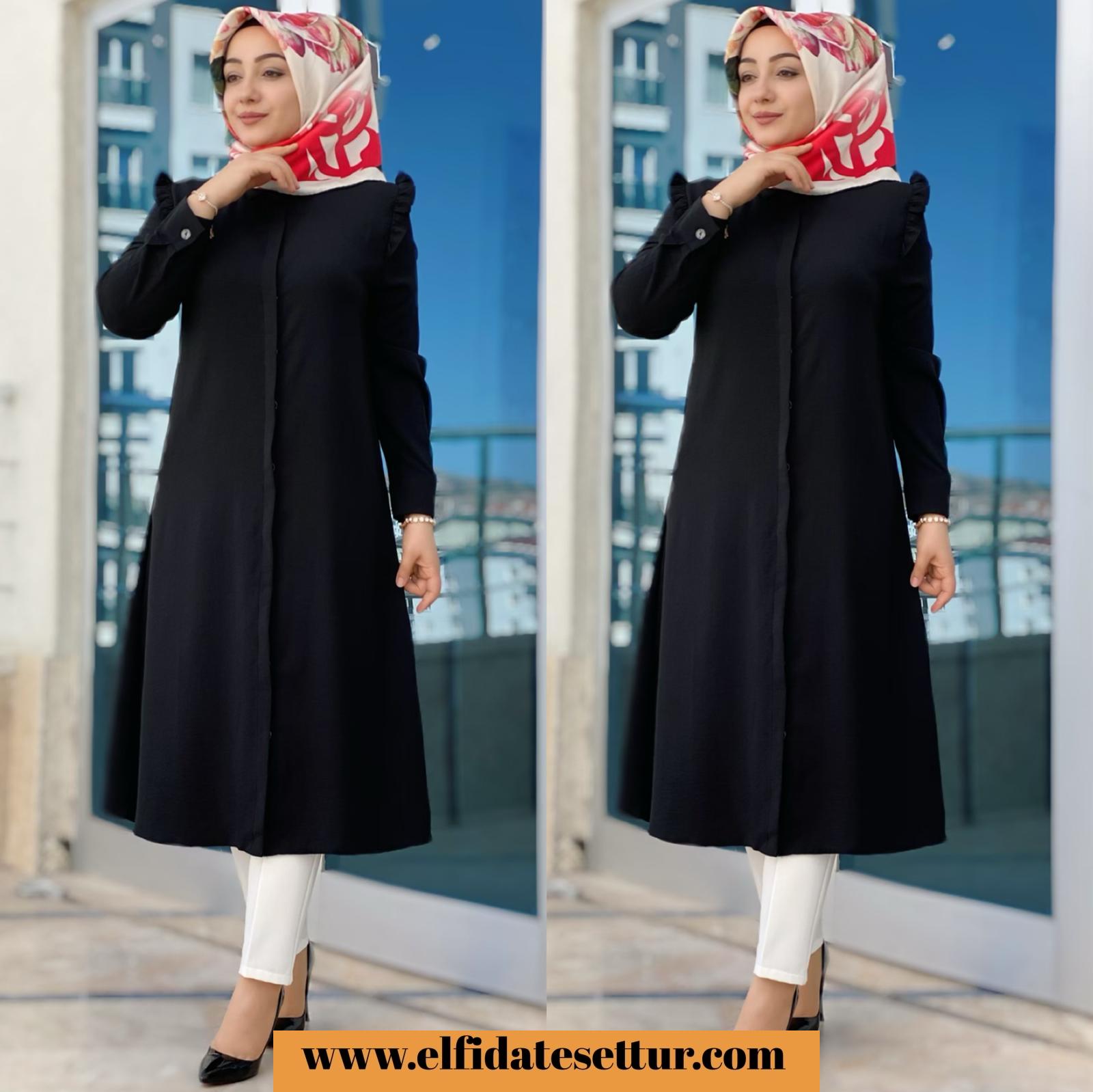 Büyük beden fırfırlı ayrobin tunik - Görsel 7