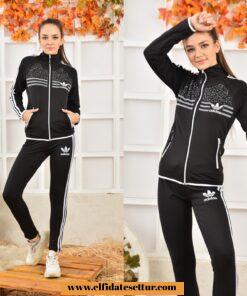 Çizgili adidas model eşofman takımı