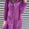 Peluş kapüşonlu kaşe mont - Görsel 13