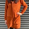 Peluş kapüşonlu kaşe mont - Görsel 11