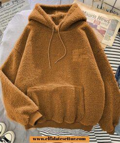 Kanguru cepli peluş sweat