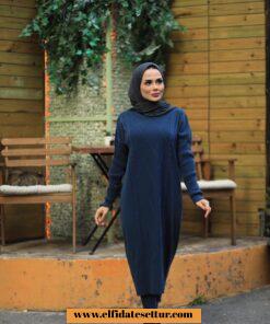 Baklava desenli triko tunik