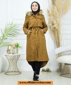 İçi yünlü gabardin parka