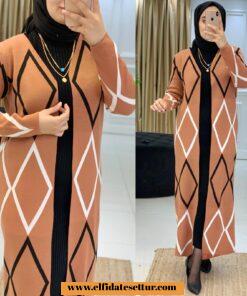 Triko elbise hırka ikili takım