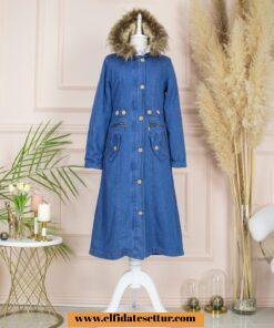 İçi kalın yünlü kot parka