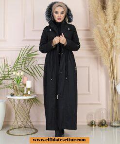 Yünlü gabardin parka