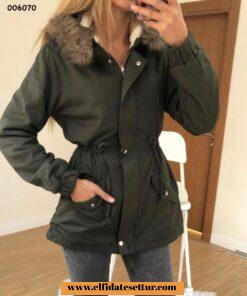 Gabardin kürklü kaban