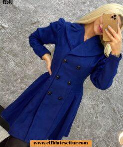 Düğmeli kaşe kaban