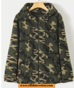 Kamuflaj peluş mont