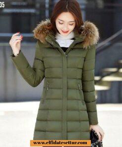 Kürklü kapitone mont