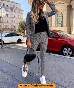 Kazayağı ceket pantolon takım