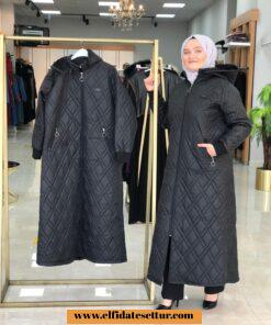 Büyük beden içi kürklü mont kaban