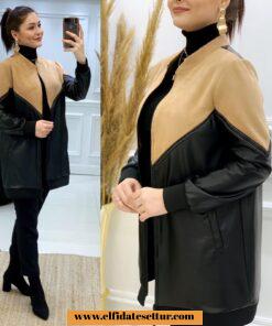 Fermuarlı deri ceket