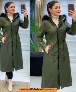 Deri içi kürklü parka