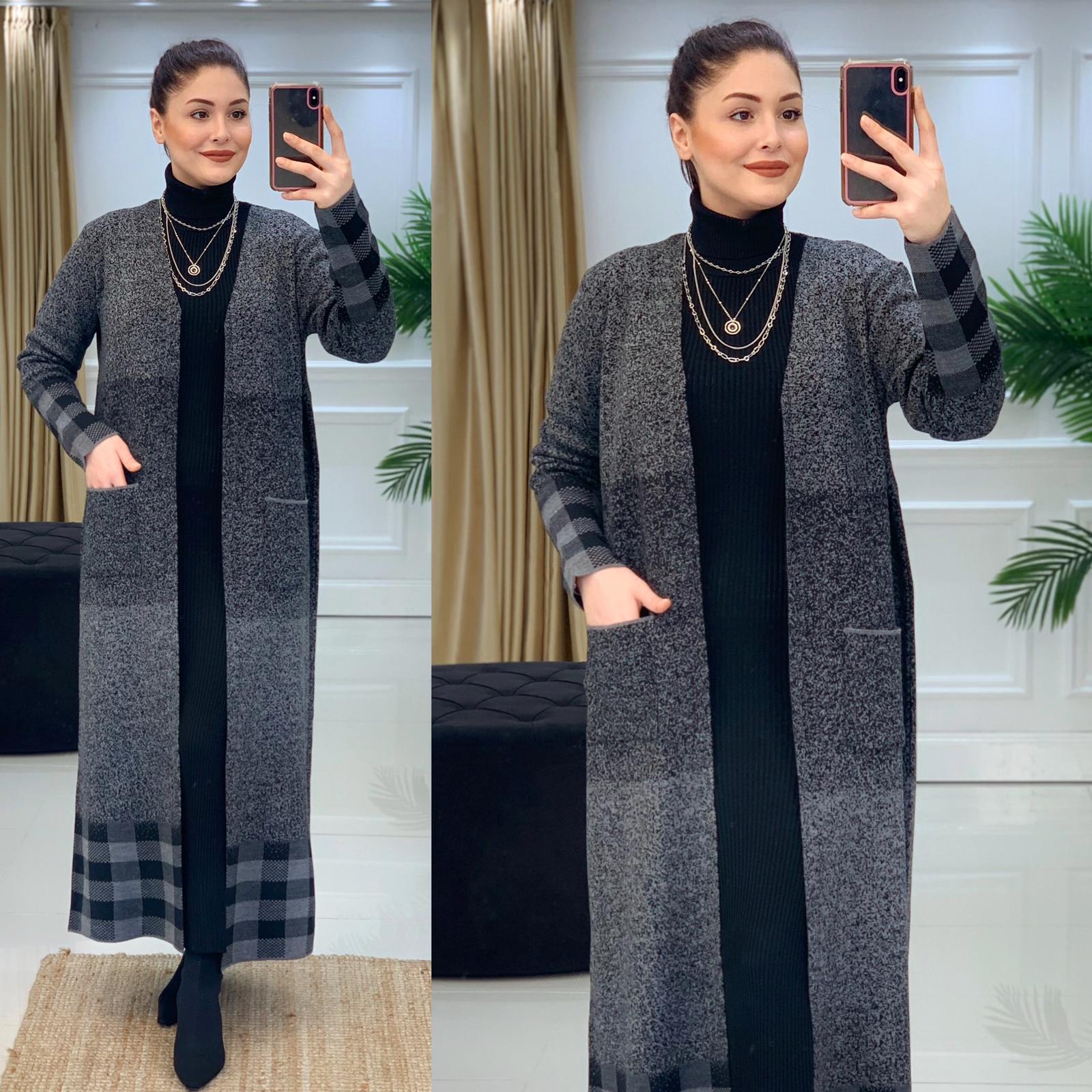 Triko hırka elbise kombin - Görsel 3