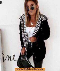 Kazayağı astarlı kapitone mont