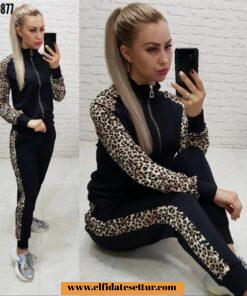 Leopar desenli eşofman takımı