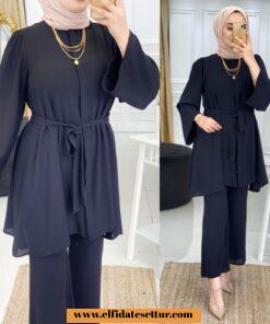 Krep pantolonlu takım