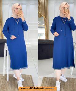 Büyük beden şeritli tunik