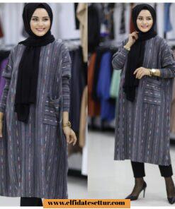 Çizgili triko tunik