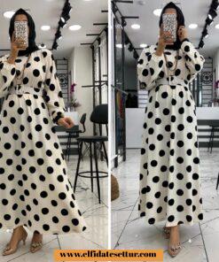 Kaşkorse puanlı elbise