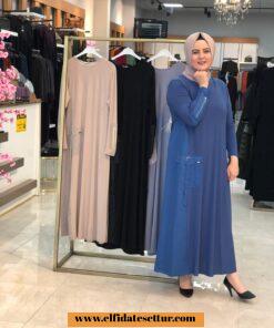 Büyük beden paraşüt sandy elbise
