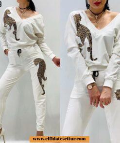 Leopar desenli takım