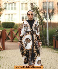 Zincir desenli kimono