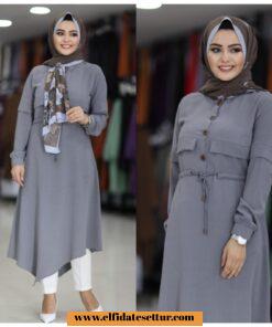 Ayrobin kumaş asimetrik tunik