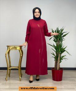 Büyük beden krep kumaş elbise