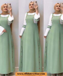 Ayrobin kumaş salopet jile takım