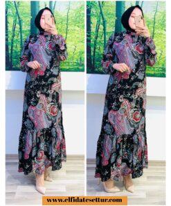 Pamuklu viskon elbise