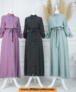 Viskon puanlı elbise