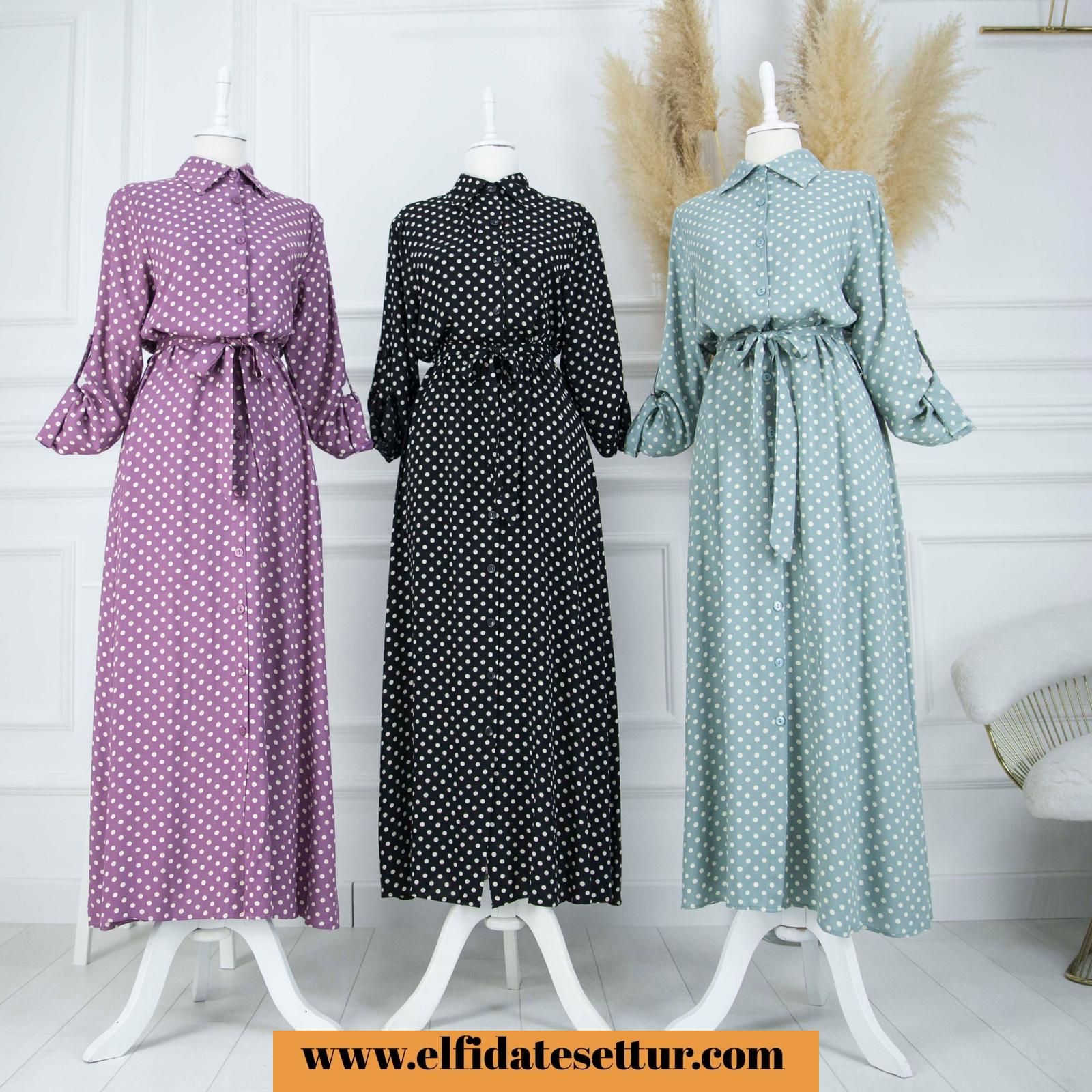 Viskon puanlı elbise