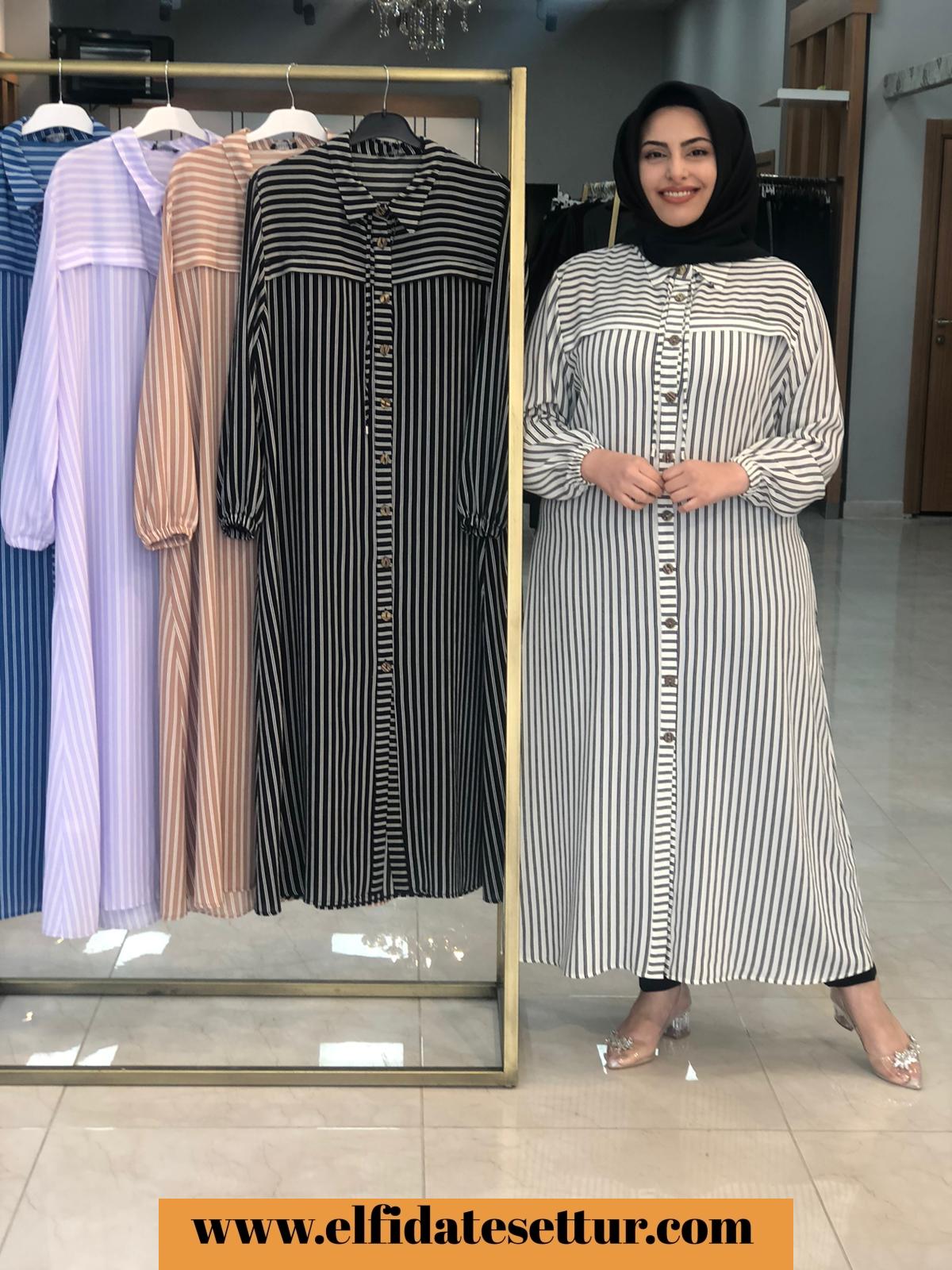 Çizgili kap tunik - Görsel 4