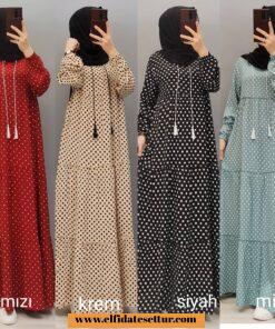 Puanlı kat kat elbise