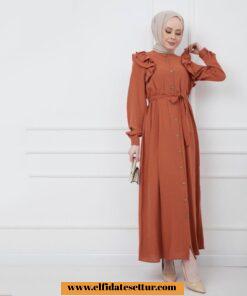 Ayrobin fırfırlı elbise