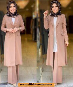 Krep kumaş ceket pantolon takım