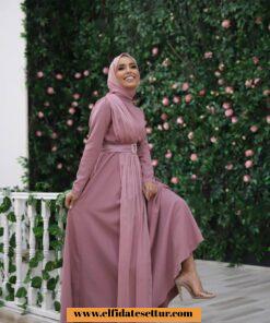 Double krep janjan şifon elbise