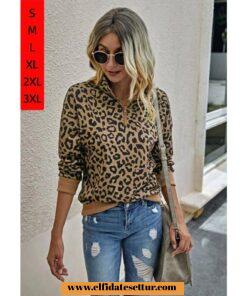 İki iplik leopar zebra desenli sweat
