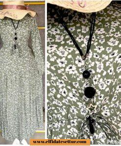 Viskon çiçekli elbise