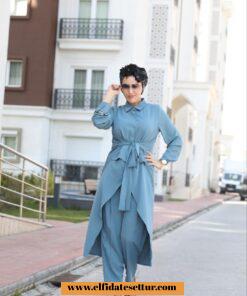 Önü kısa arkası uzun tunikli takım