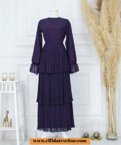 Şifon kat kat elbise