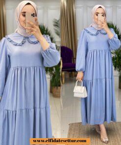 Bebe yaka ayrobin zehra elbise