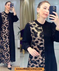 Büyük beden buzi kumaş elbise