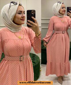 Jakarlı ayrobin puanlı ahenk elbise