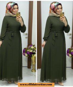 Astarlı şifon elbise